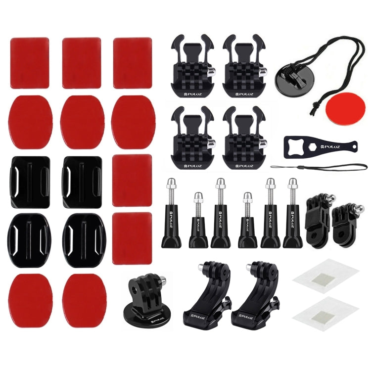 PULUZ 45 in 1 Accessories Ultimate Combo Kits (Chest Strap + Suction Cup Mount + 3-Way Pivot Arms + J-Hook Buckle + Wrist Strap + Helmet Strap + Surface Mounts + Tripod Adapter + Storage Bag + Handleb ...  for GoPro, Insta360, DJI and Other Action Cameras - HoMEdemic™ 