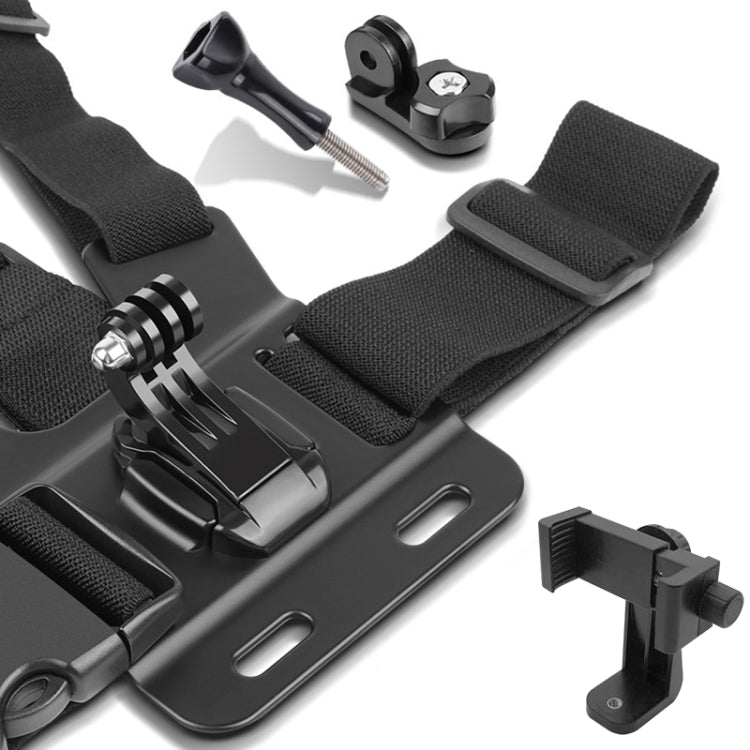 Adjustable Body Mount Belt Chest Strap with Phone Clamp & S-type Adapter & J Hook Mount & Long Screw for GoPro, Insta360, DJI and Other Action Cameras, Smartphones(Black) - HoMEdemic™ 