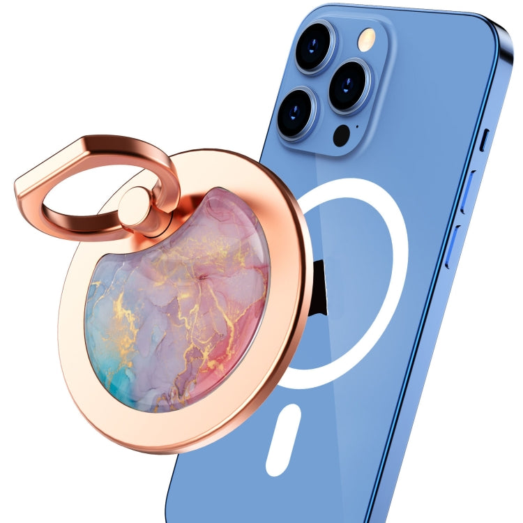 AhaStyle DD-01 Magsafe Aluminum Alloy Magnetic Suction Support Desktop Storage Base For IPhone 12/13/14/15 Series(Marble Colorful) - HoMEdemic™ 