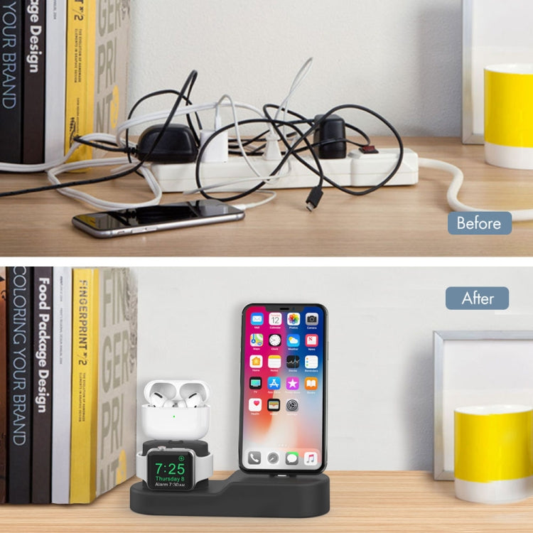 AhaStyle PT28-3 For iPhone / Apple Watch / AirPods 3 In 1 Silicone Desktop Charging Storage Base Bracket(Dark Gray) - HoMEdemic™ 