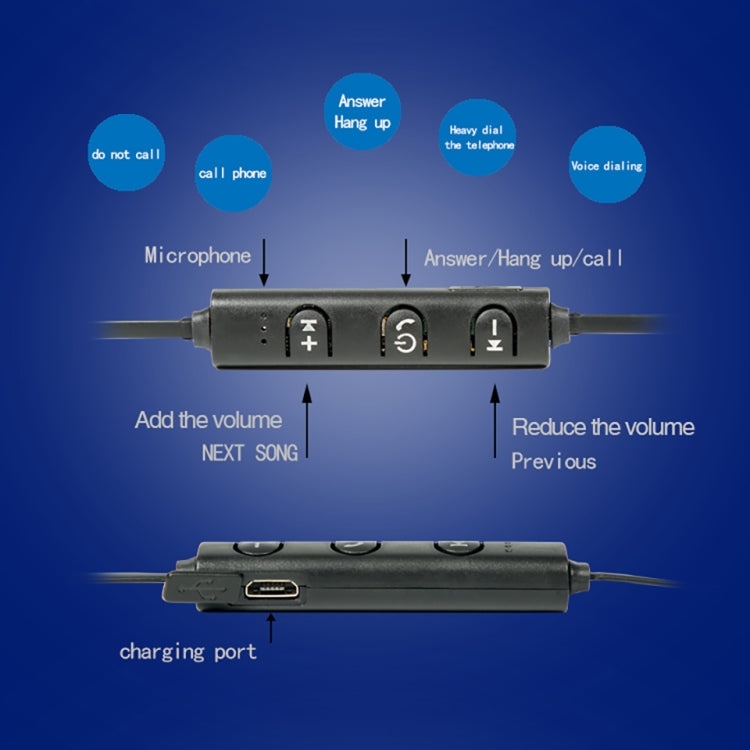 AiWei BT-01 Wireless Bluetooth Earphone with Microphone Hook Sports Earphone(Black) - HoMEdemic™ 