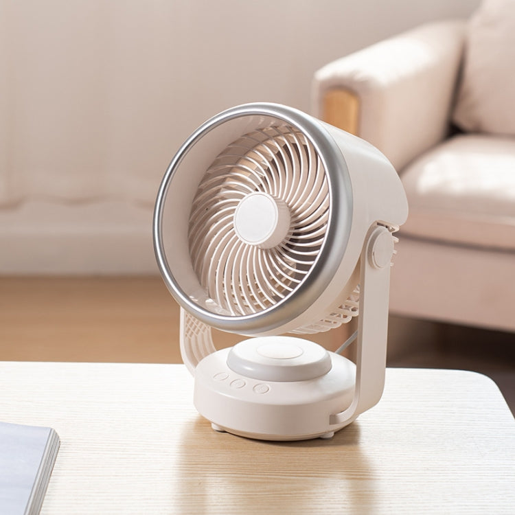 Air Circulation Fan Automatic Oscillating Head Desktop Fan With LED Light(White) - HoMEdemic™ 