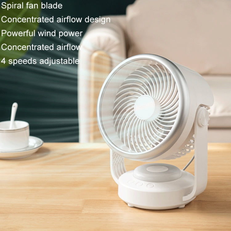 Air Circulation Fan Automatic Oscillating Head Desktop Fan With LED Light(White) - HoMEdemic™ 