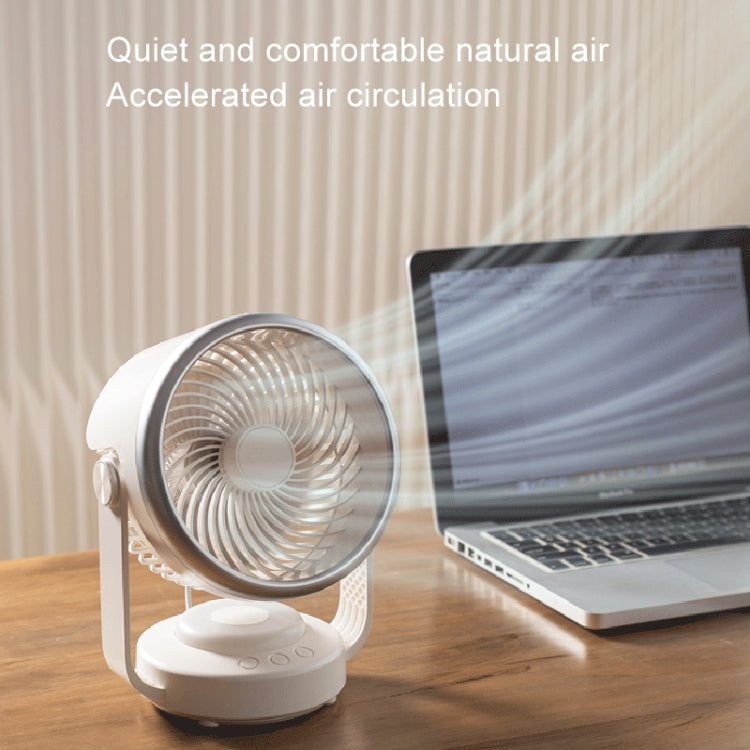 Air Circulation Fan Automatic Oscillating Head Desktop Fan With LED Light(White) - HoMEdemic™ 