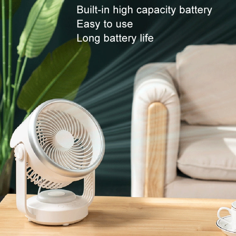 Air Circulation Fan Automatic Oscillating Head Desktop Fan With LED Light(White) - HoMEdemic™ 
