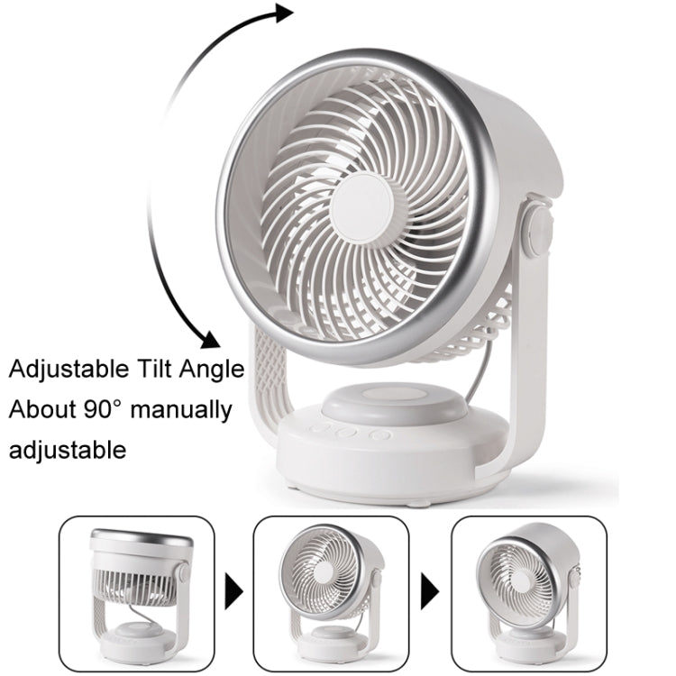 Air Circulation Fan Automatic Oscillating Head Desktop Fan With LED Light(White) - HoMEdemic™ 