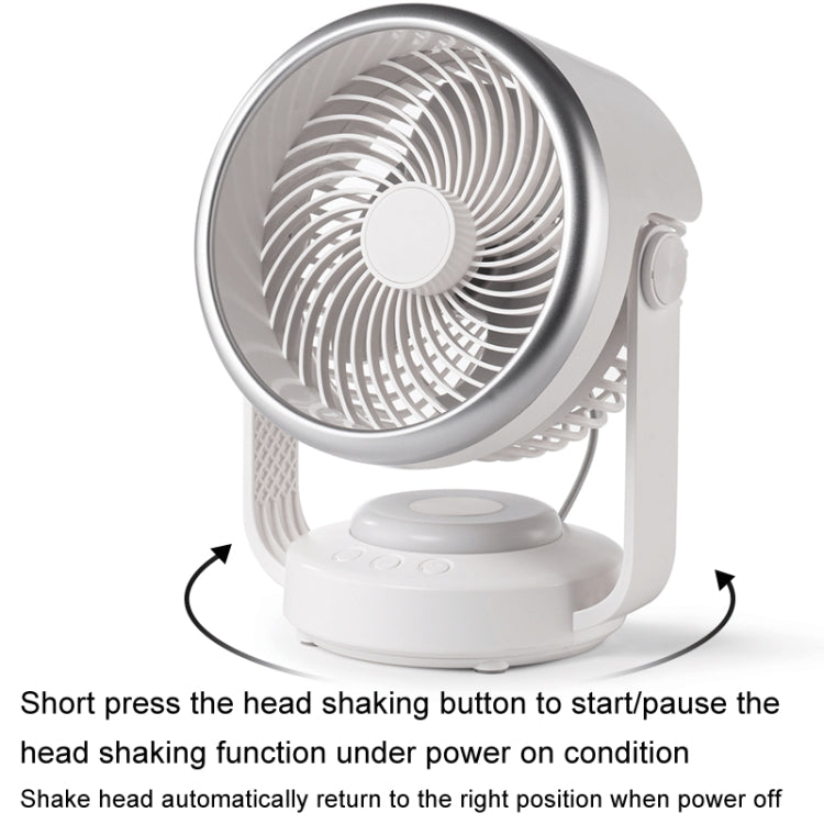 Air Circulation Fan Automatic Oscillating Head Desktop Fan With LED Light(White) - HoMEdemic™ 