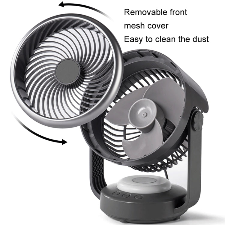 Air Circulation Fan Automatic Oscillating Head Desktop Fan With LED Light(White) - HoMEdemic™ 