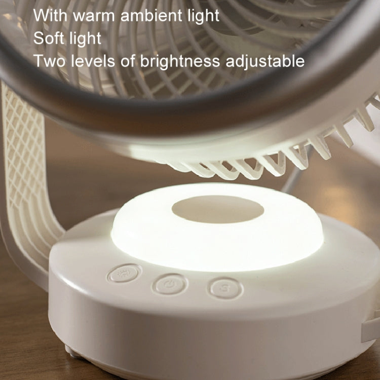 Air Circulation Fan Automatic Oscillating Head Desktop Fan With LED Light(White) - HoMEdemic™ 