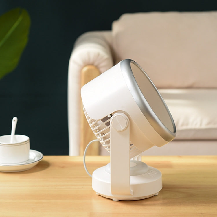 Air Circulation Fan Automatic Oscillating Head Desktop Fan With LED Light(White) - HoMEdemic™ 