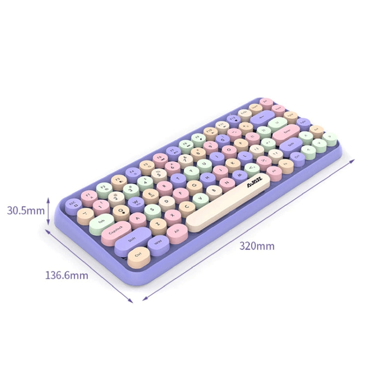 Ajazz 308I 84 Keys Tablet Computer Notebook Home Office Punk Bluetooth Keyboard(Milk Tea Color) - HoMEdemic™ 