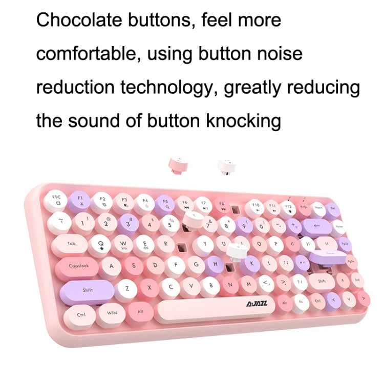 Ajazz 308I 84 Keys Tablet Computer Notebook Home Office Punk Bluetooth Keyboard(Milk Tea Color) - HoMEdemic™ 