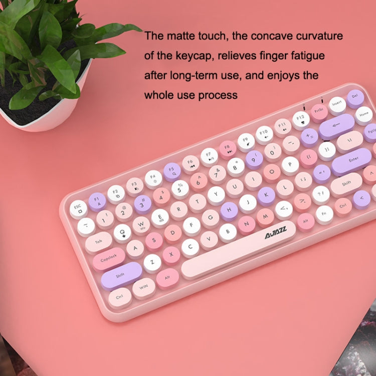 Ajazz 308I 84 Keys Tablet Computer Notebook Home Office Punk Bluetooth Keyboard(Milk Tea Color) - HoMEdemic™ 