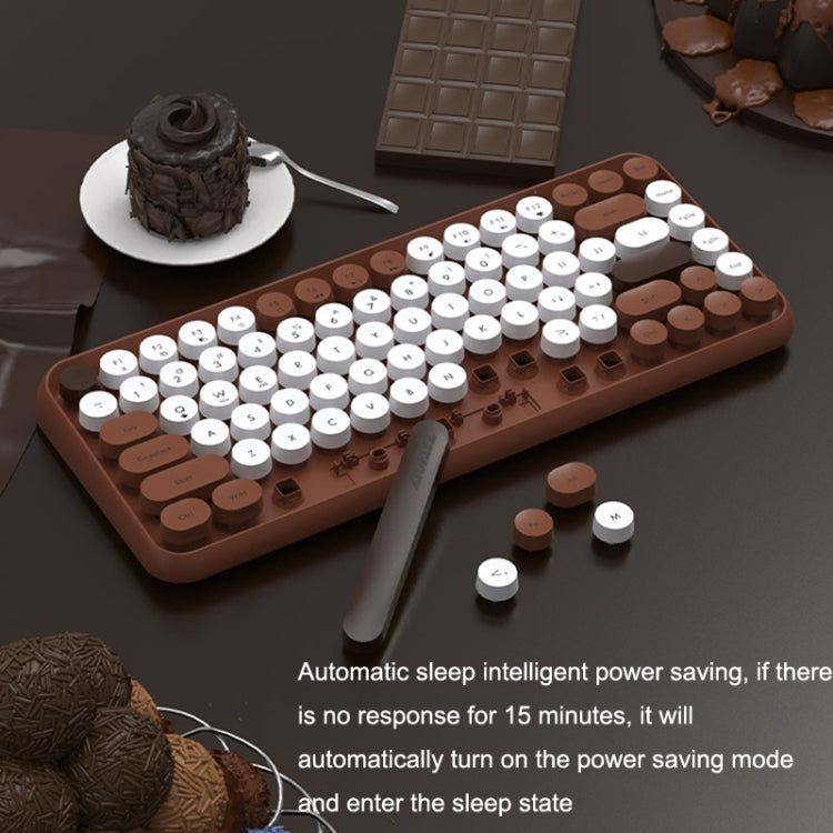 Ajazz 308I 84 Keys Tablet Computer Notebook Home Office Punk Bluetooth Keyboard(Milk Tea Color) - HoMEdemic™ 