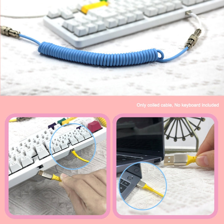 Ajazz AL60 USB To Type-C/USB-C Keyboard Extension Line Single Hole Connector, Cable Length: 2.3m(Peach Pink) - HoMEdemic™ 