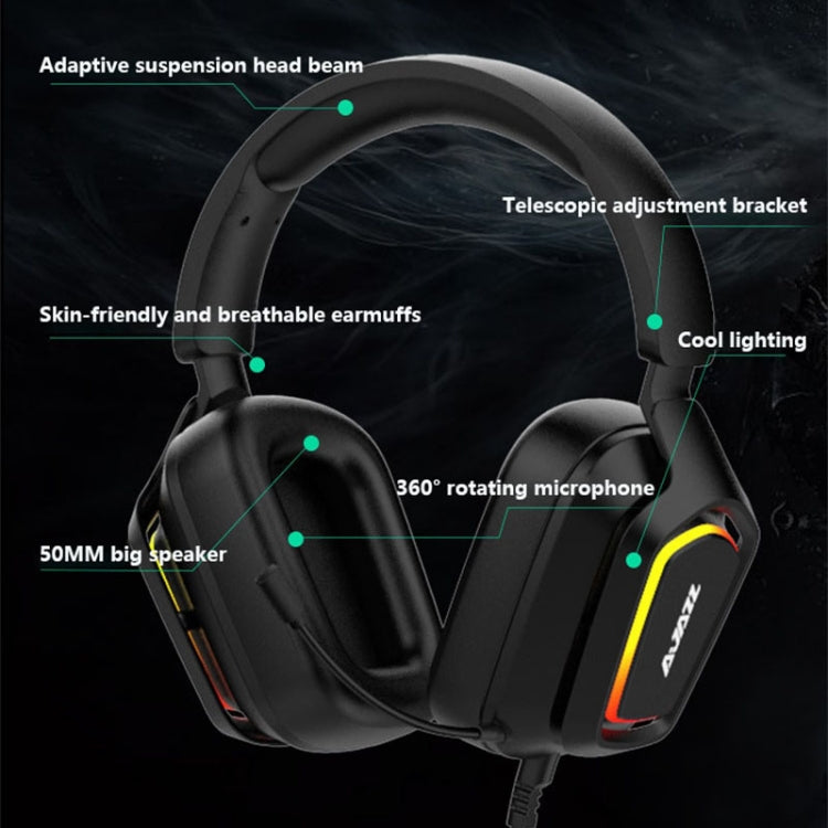 Ajazz AX368 Computer Game Audio Recognition RGB Headset 3.5mm Version (Black) - HoMEdemic™ 
