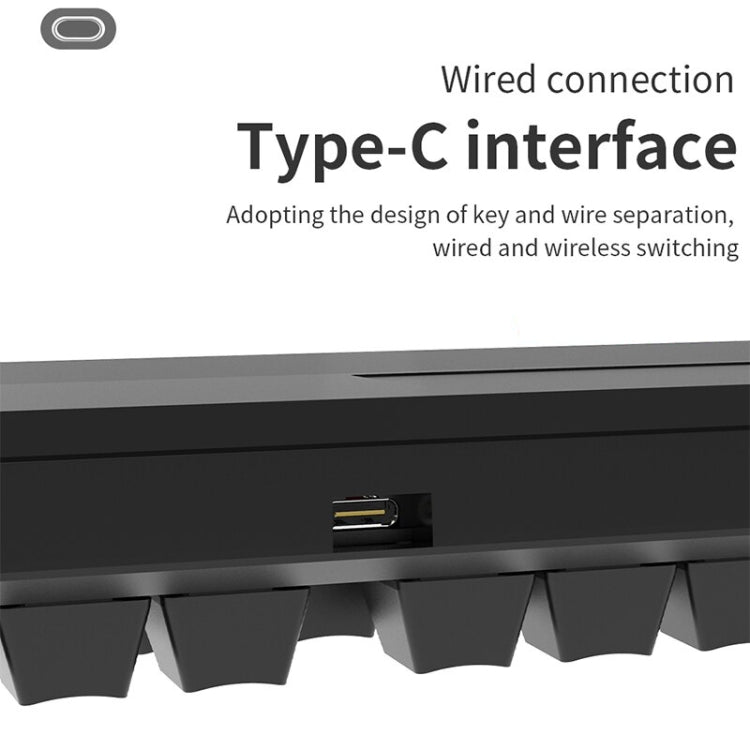 Ajazz K870T 87-Key Hot Swap Bluetooth/Wired Dual Mode RGB Backlight Office Game Mechanical Keyboard Green Shaft (White) - HoMEdemic™ 