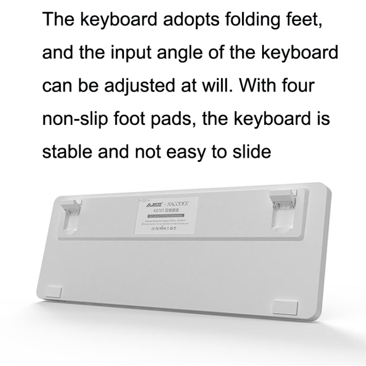 Ajazz K870T 87-Key Hot Swap Bluetooth/Wired Dual Mode RGB Backlight Office Game Mechanical Keyboard Red Shaft (White) - HoMEdemic™ 