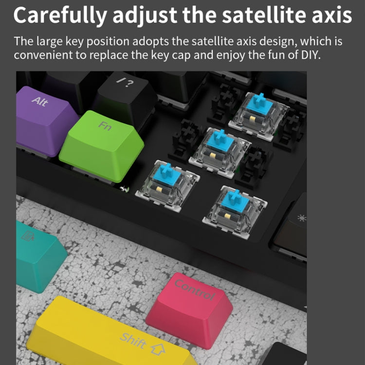 Ajazz K870T 87-Key Hot Swap Bluetooth/Wired Dual Mode RGB Backlight Office Game Mechanical Keyboard Tea Shaft (White) - HoMEdemic™ 