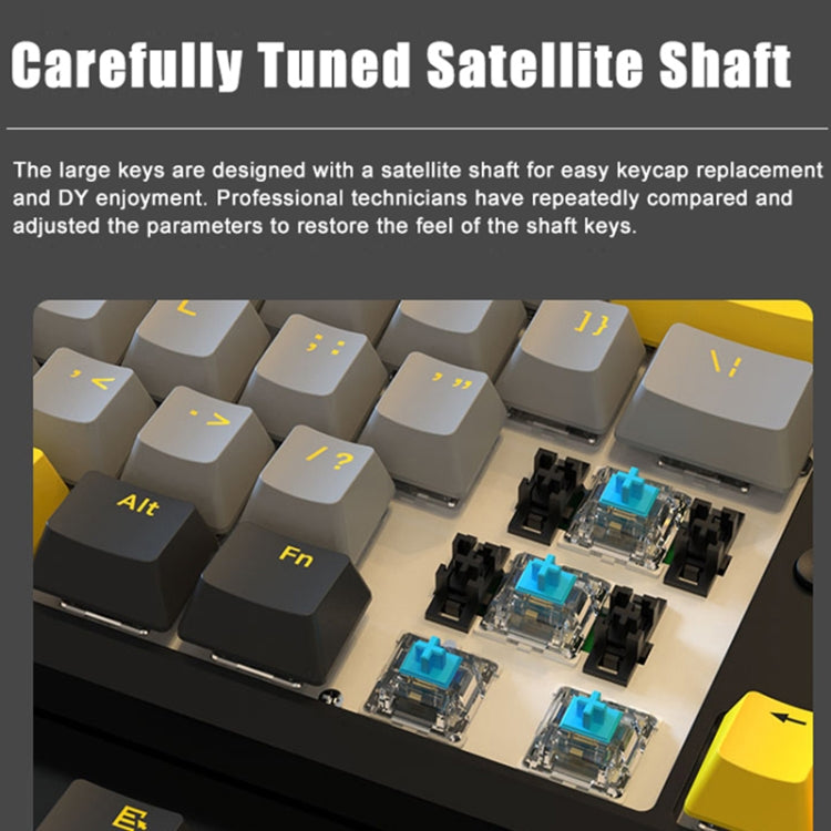 Ajazz K870T Pro 87 Keys Three Mode Wireless/Bluetooth/Wired Pluggable RGB Mechanical Keyboard Tea Shaft (Black) - HoMEdemic™ 