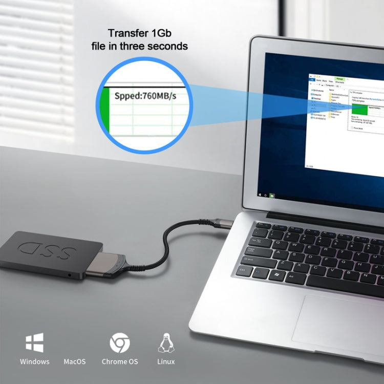 Aluminum Easy Drive Line USB3.0 To SATA Hard Disk Data Cable Supports 2.5 Inch SATA 22P, Length: 20cm - HoMEdemic™ 
