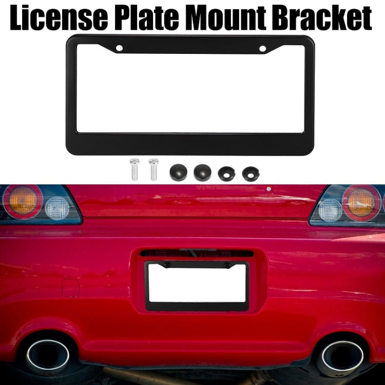 American Standard Aluminum Alloy License Plate Frame Including Accessories, Specification: Round Hole Aluminum Black - HoMEdemic™ 