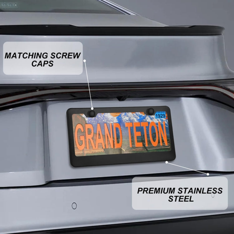 American Standard Aluminum Alloy License Plate Frame Including Accessories, Specification: Round Hole Aluminum Spray White - HoMEdemic™ 