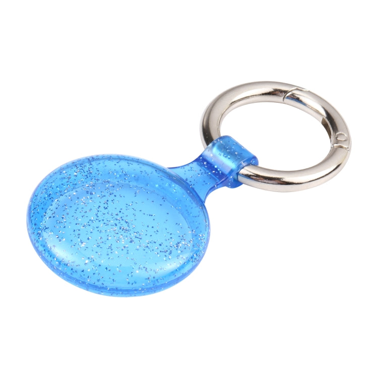Anti-scratch Clear TPU Shockproof Protective Cover Case with Keychain Hook Loop For AirTag 2nd Gen / AirTag 1st Gen(Glitter Powder Blue) - HoMEdemic™ 
