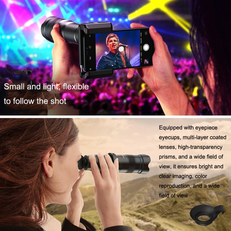 Apexel APL-36XJJ020 36X HD Telescope Universal Telephoto Phone Lens + Clip + Tripod Set - HoMEdemic™ 