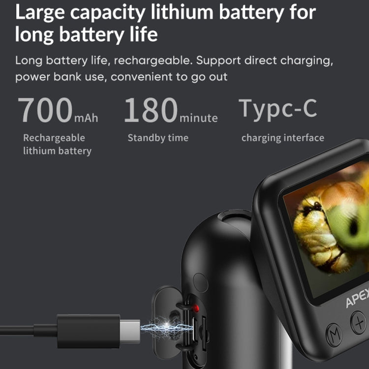 Apexel APL-MS008 Circuit Board Detection Amplification Delay Photography HD Microscopic Lens With Screen(Black) - HoMEdemic™ 