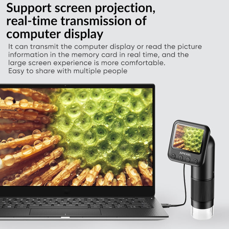 Apexel APL-MS008 Circuit Board Detection Amplification Delay Photography HD Microscopic Lens With Screen(Black) - HoMEdemic™ 