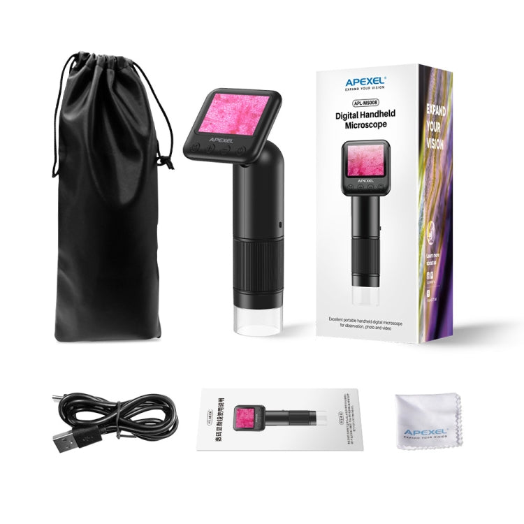 Apexel APL-MS008 Circuit Board Detection Amplification Delay Photography HD Microscopic Lens With Screen(Black) - HoMEdemic™ 