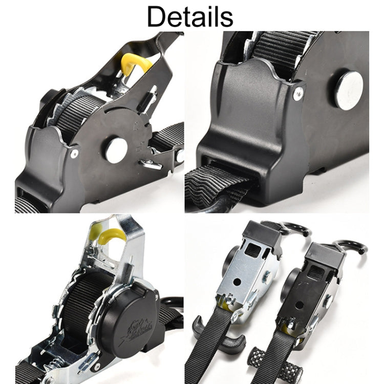 Auto Retract Tensioner Automobile And Motorcycle Cargo Fixing Straps(Black) - HoMEdemic™ 