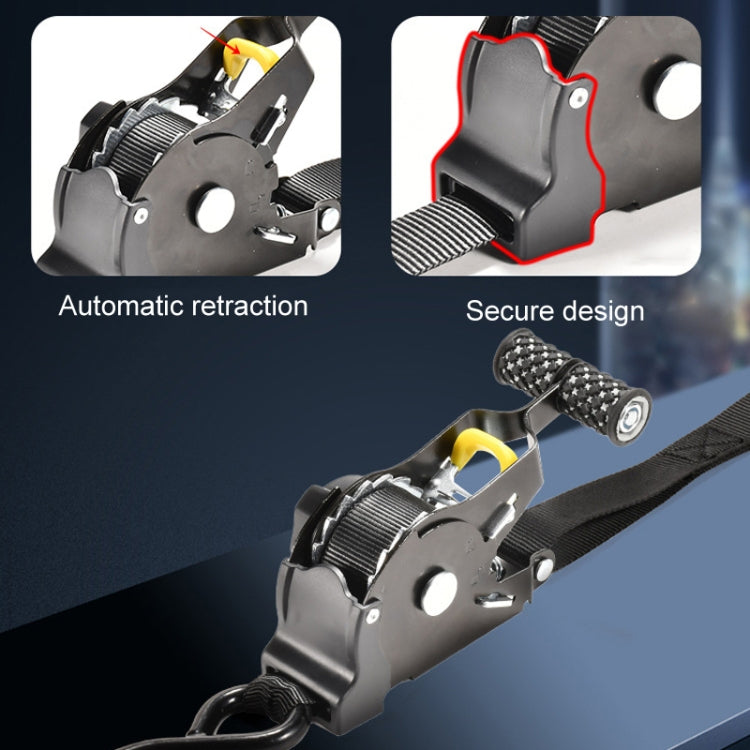 Auto Retract Tensioner Automobile And Motorcycle Cargo Fixing Straps(Black) - HoMEdemic™ 