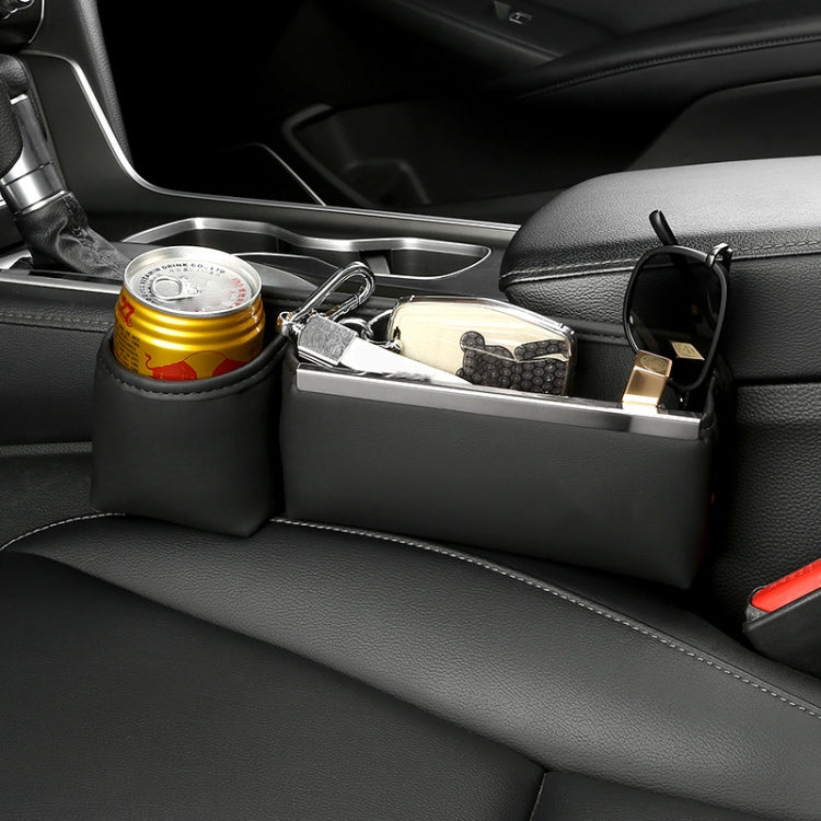 Automotive Seat Clamp Seam Organizer Car Decoration Storage Bag Water Cup Model, Style: Main Driver Saddle Brown - HoMEdemic™ 