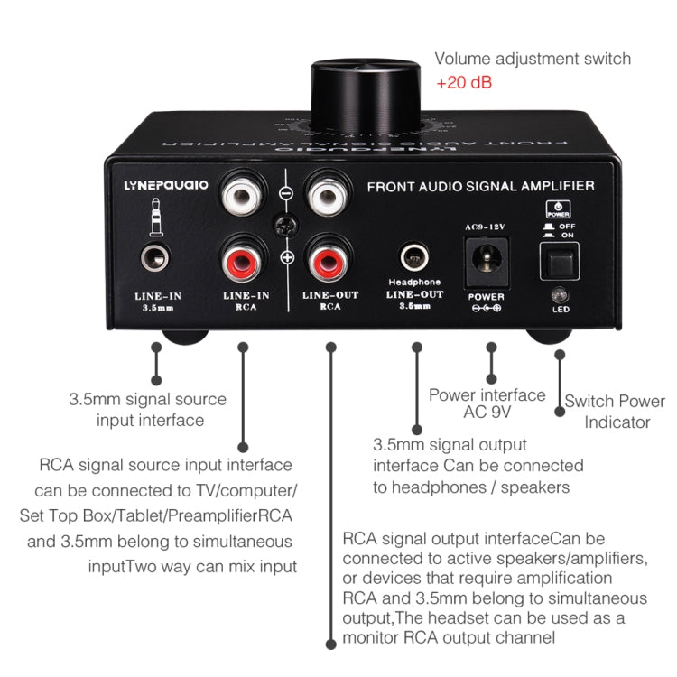 B015 Front Stereo Signal Amplifier Booster Headphones Speaker Amplifier Headset Dual-Audio Source, B015 - HoMEdemic™ 