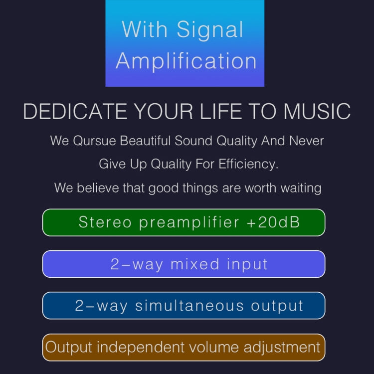 B015 Front Stereo Signal Amplifier Booster Headphones Speaker Amplifier Headset Dual-Audio Source, B015 - HoMEdemic™ 