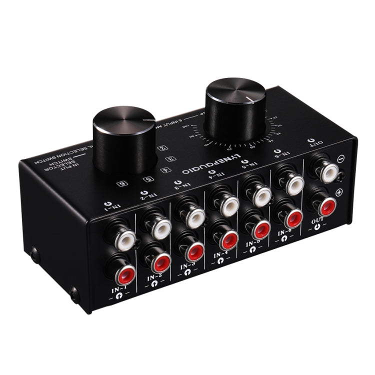B016 6 Input 1 Output Audio Signal Source Selection Switcher, Output Volume Adjustment Control RCA Port, 6 Input 1 Output - HoMEdemic™ 