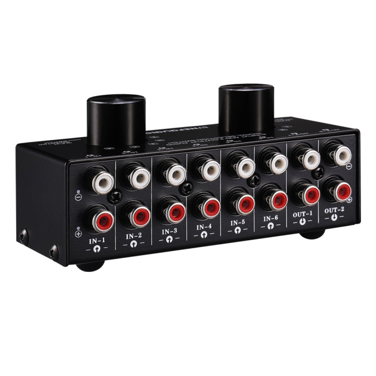 B026 6 Input 2 Output Or 2 Input 6 Output Audio Signal Source Selection Switcher RCA Port - HoMEdemic™ 