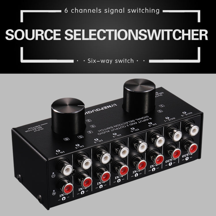 B026 6 Input 2 Output Or 2 Input 6 Output Audio Signal Source Selection Switcher RCA Port - HoMEdemic™ 