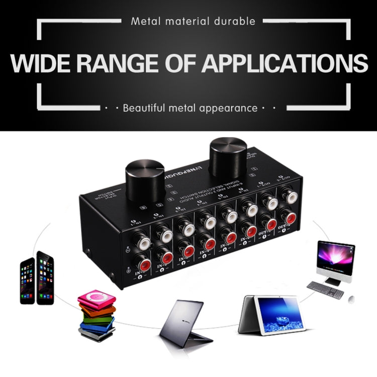 B026 6 Input 2 Output Or 2 Input 6 Output Audio Signal Source Selection Switcher RCA Port - HoMEdemic™ 