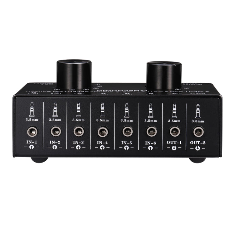 B027 6 input 2 output or 2 input 6 output audio signal source selection switcher 3.5mm interface - HoMEdemic™ 