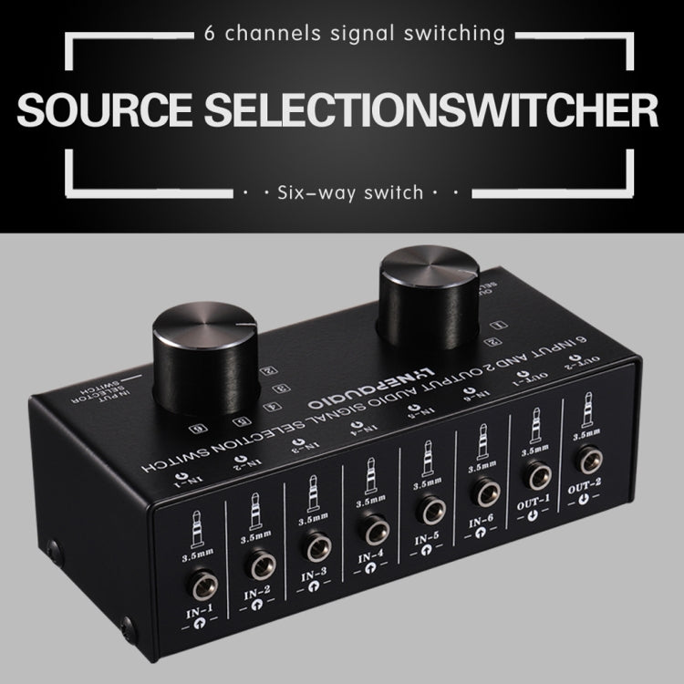 B027 6 input 2 output or 2 input 6 output audio signal source selection switcher 3.5mm interface - HoMEdemic™ 