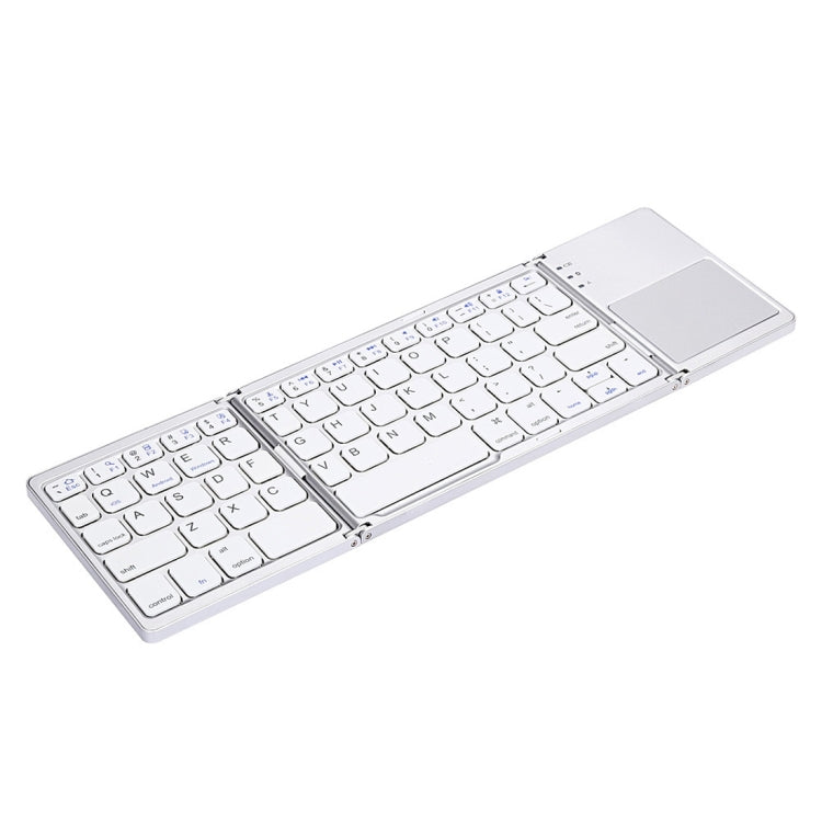 B033 Rechargeable 3-Folding 64 Keys Bluetooth Wireless Keyboard with Touchpad(Silver) - HoMEdemic™ 