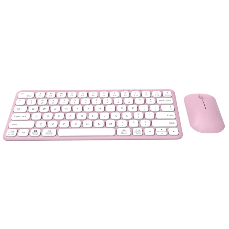B087 2.4G Portable 78 Keys Dual Mode Wireless Bluetooth Keyboard And Mouse, Style: Keyboard Mouse Set Pink - HoMEdemic™ 