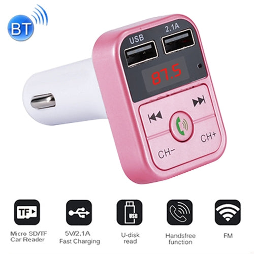 B2 Dual USB Charging Bluetooth FM Transmitter MP3 Music Player Car Kit, Support Hands-Free Call  & TF Card & U Disk, B2 (Rose Gold) - HoMEdemic™ 