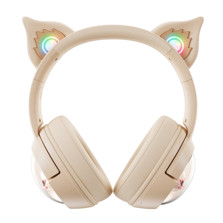 B5 Cat Ear Design USB-C / Type-C RGB Wireless Bluetooth HiFi Headset (Beige) - HoMEdemic™ 