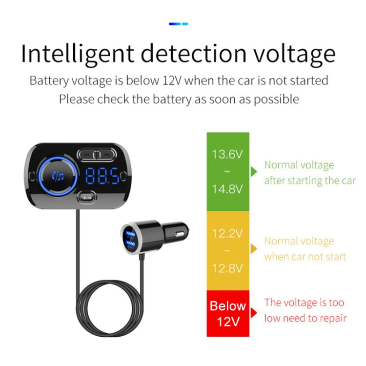 BC49BQ Car Digital Radio Receiver Bluetooth MP3 Player FM Transmitter Voice Assistant QC3.0 Quick Charger, BC49BQ - HoMEdemic™ 
