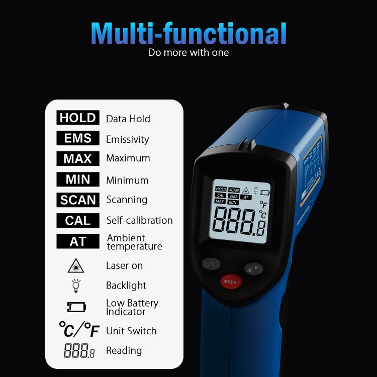 BENETECH GM321 Digital Non-Contact Infrared Thermometer, Battery Not Included, GM321 - HoMEdemic™ 