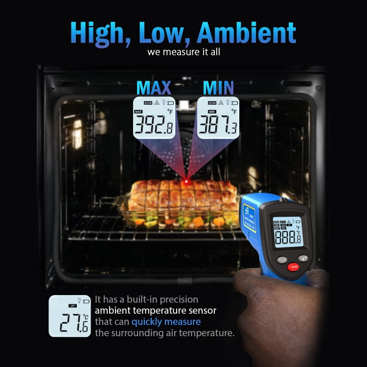 BENETECH GM321 Digital Non-Contact Infrared Thermometer, Battery Not Included, GM321 - HoMEdemic™ 